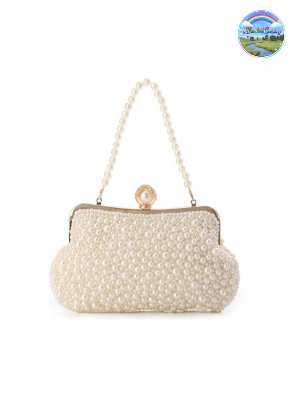 Pearl Beaded Clutch Evening Bag Crystal Rhinestone Wedding Party Purse